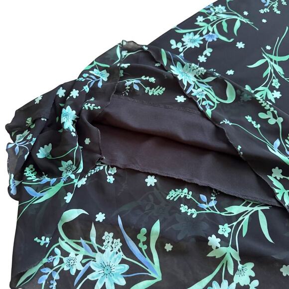 VTG Fashion Bug Floral Asymmetrical Dress Sz 10 12 Y2K 90s Vintage Fairy dainty - Picture 5 of 13